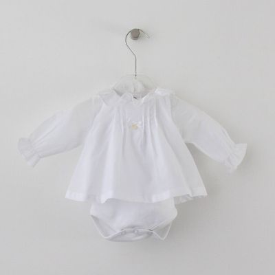 Camisa Body Com Folho Bordado Maria Malmequer - Camisa Body Com Folho Bordado