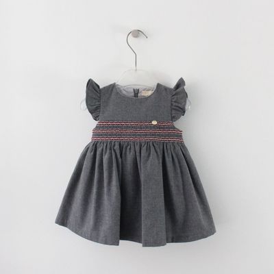 Maria Malmequer - Vestido Cinza com Smocks