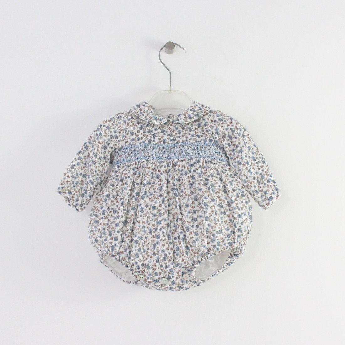 Maria Malmequer - Fofo De Smocks Em Flores Azuis