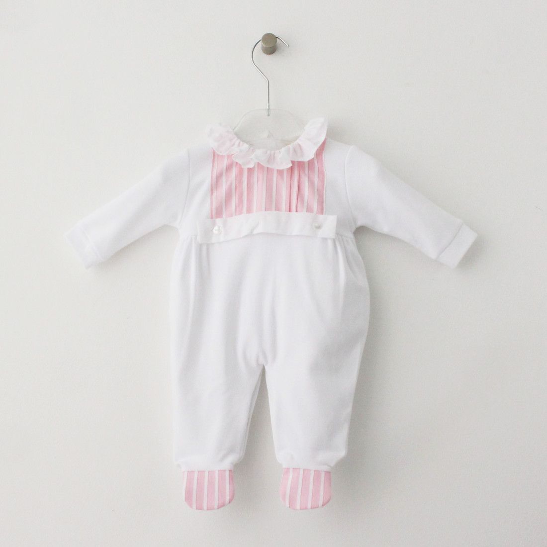 Maria Malmequer - Babygrow De Verão Com Riscas Rosa