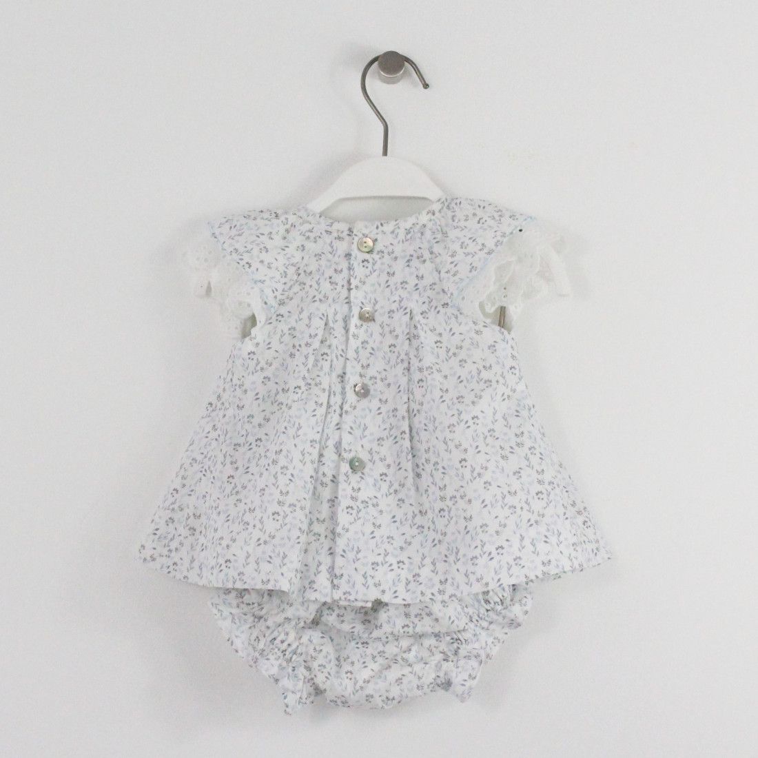 Maria Malmequer - Vestido Flores Azuis com Tapa Fraldas