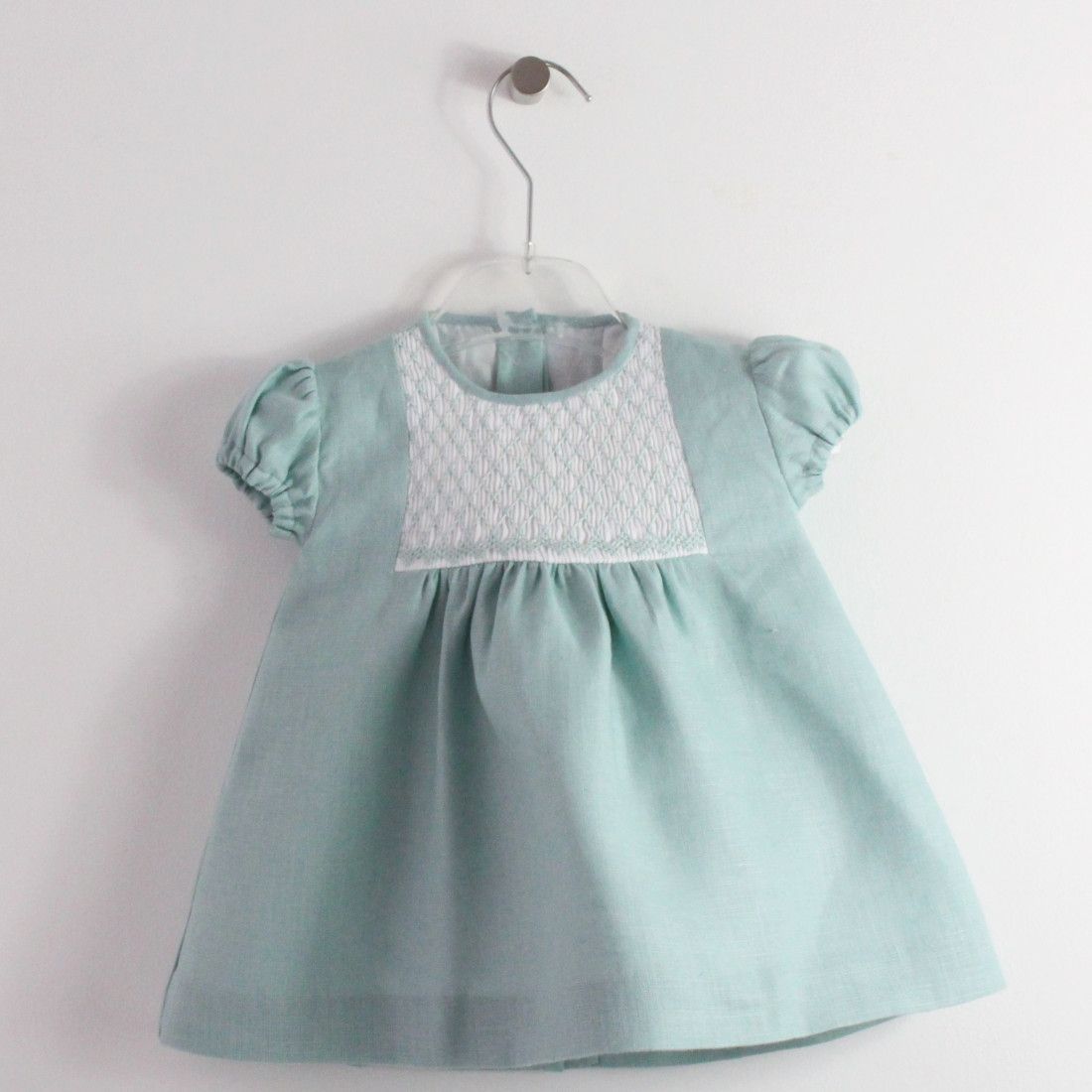 Maria Malmequer - Vestido Verde Linho com Favos