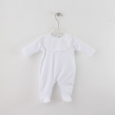 Baby Grow com Babete de Bordado Inglês Maria Malmequer - Baby Grow com Babete de Bordado Inglês