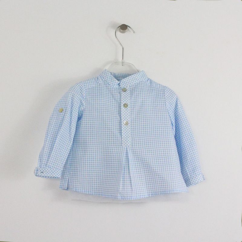 Maria Malmequer - Camisa Túnica Xadrez Azul