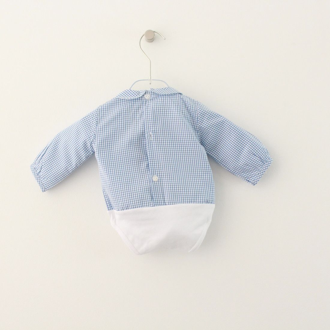Maria Malmequer - Camisa Body em Popeline Xadrez Azul
