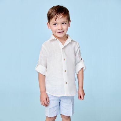 Camisa Branca com Gola Bico Camisa Branca com Gola Bico