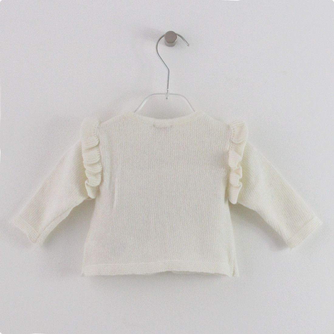 Maria Malmequer - Casaco Branco Pérola Menina Com Folho