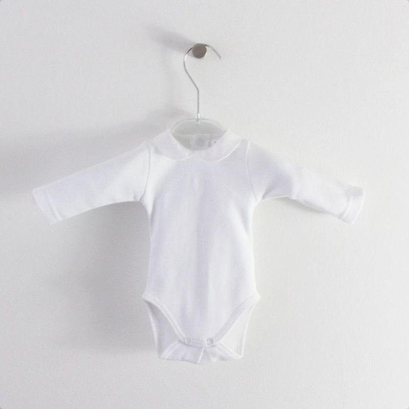 Body Gola Peter Pan Cardado Maria Malmequer - Body Gola Peter Pan Cardado