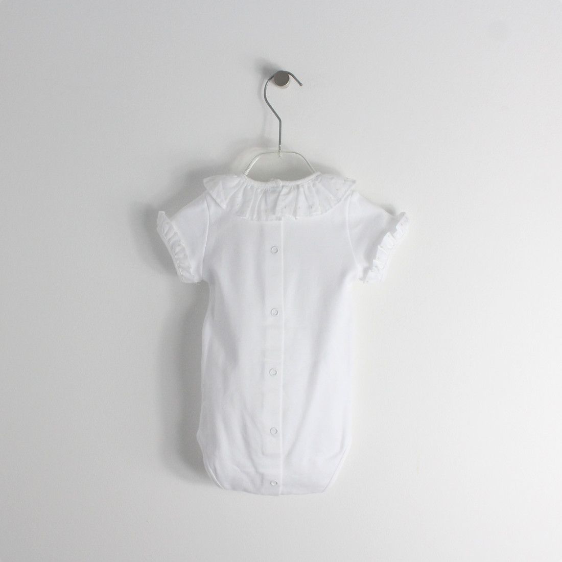 Maria Malmequer - Body Branco com Pintas Pérolas