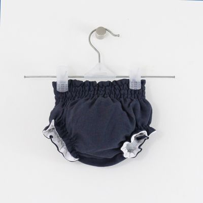 Tapa Fraldas Em Linho Azul Maria Malmequer - Tapa Fraldas Em Linho Azul