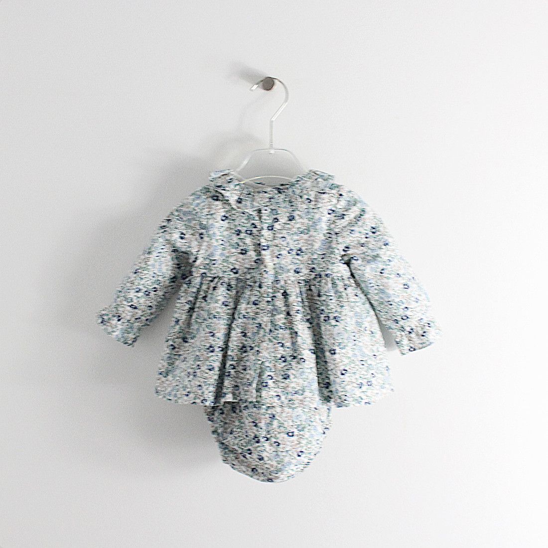 Maria Malmequer - Vestido Flores Azuis Com Favos