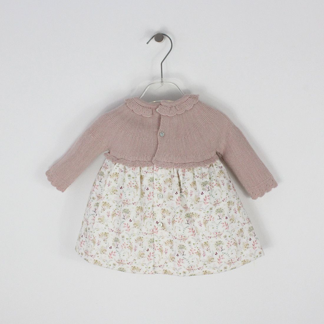 Maria Malmequer - Vestido Flores Verde, Rosa e Creme