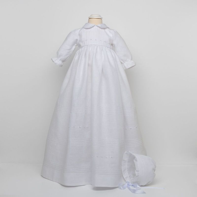 Maria Malmequer - Vestido de Linho com Flores Bordadas à Mão