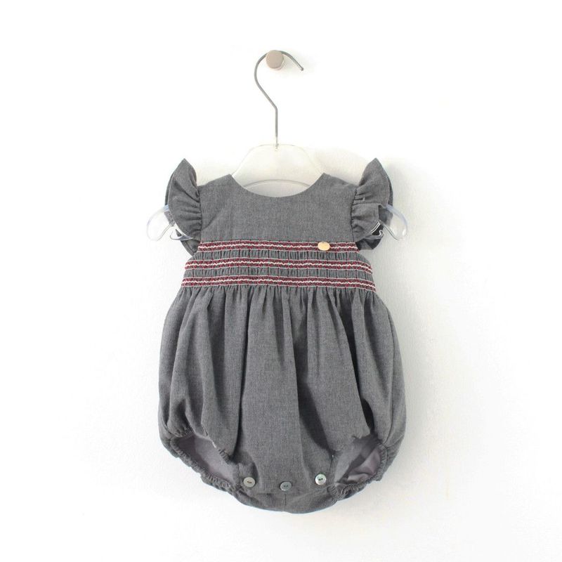 Fofo Cinza com Smocks Maria Malmequer - Fofo Cinza com Smocks