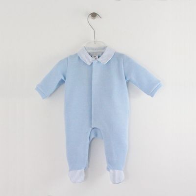 Maria Malmequer - Baby Grow com Gola Bico Às Riscas