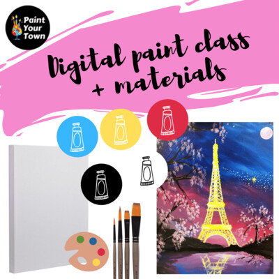 Eiffel Tower - Virtual class  + written instructions + supplies