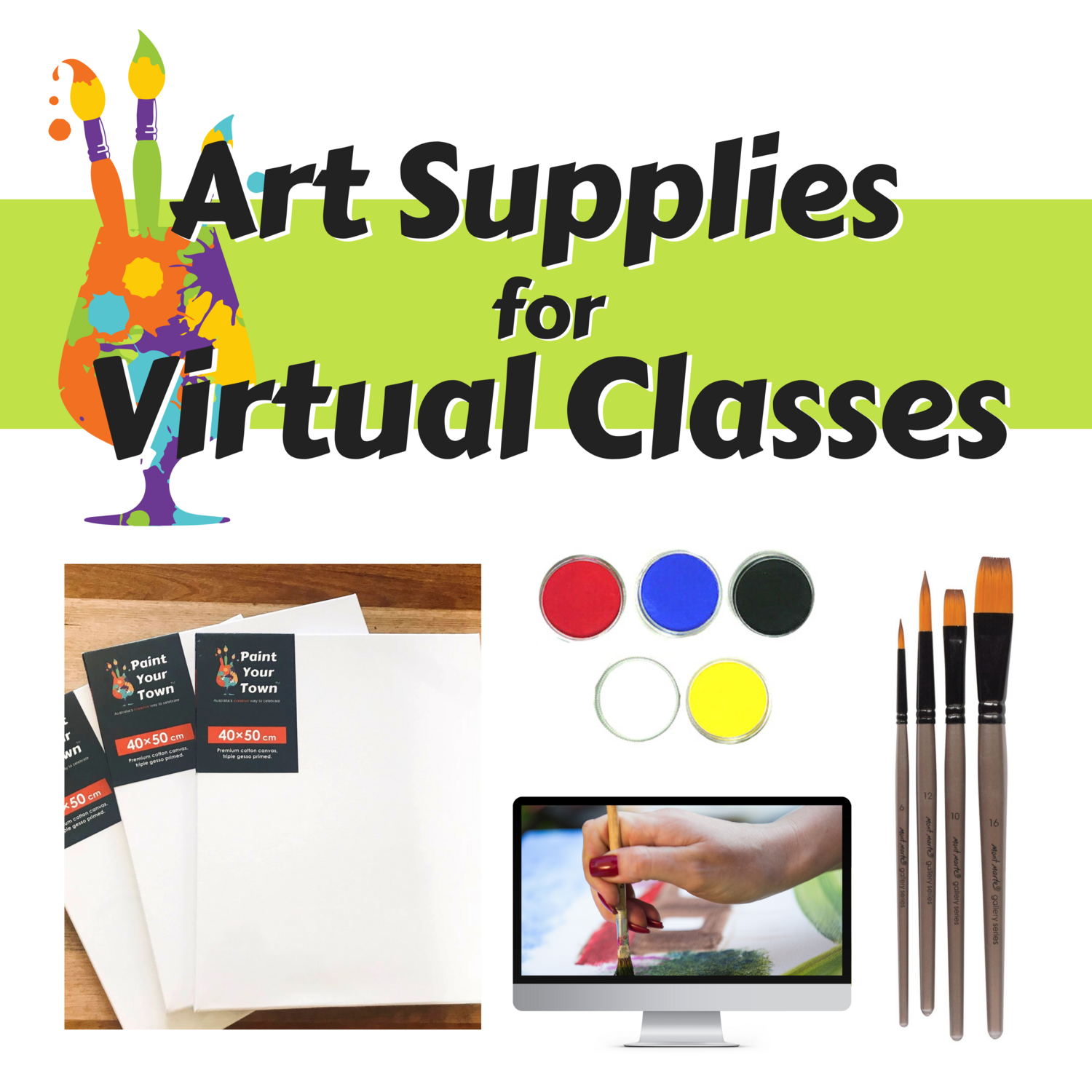 Art supplies for 1 VIRTUAL CLASS