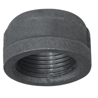 D.BMCAP Black Iron Cap, 1/2 in, FIP End Style,