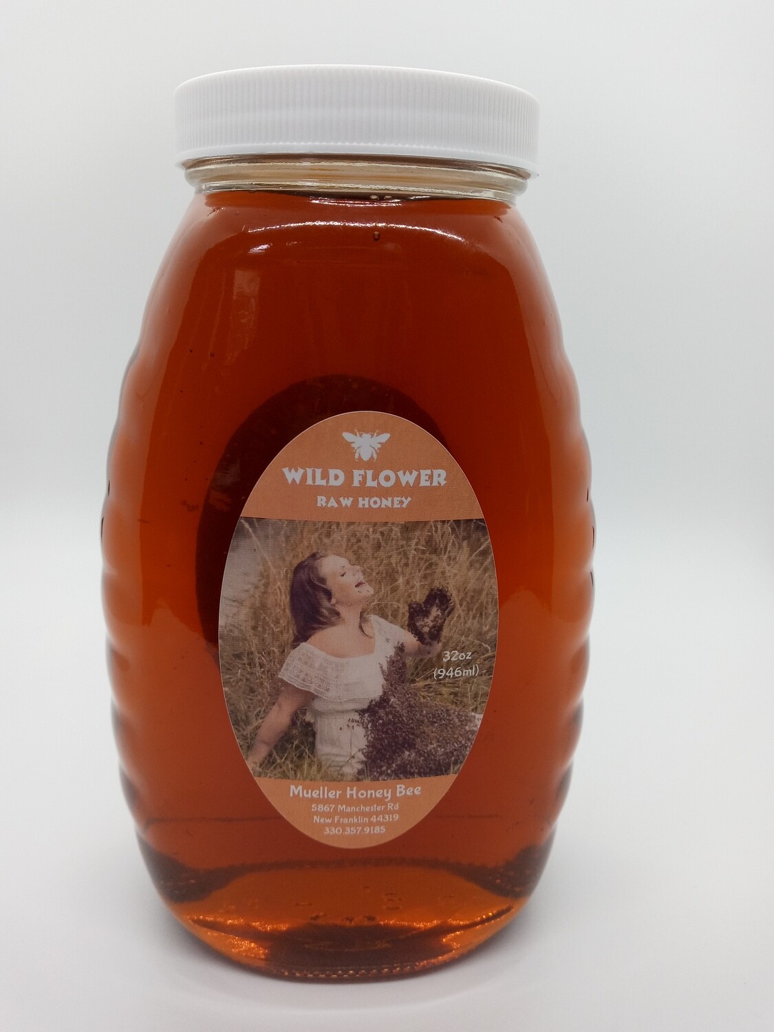 32 oz Raw Wild Flower Honey