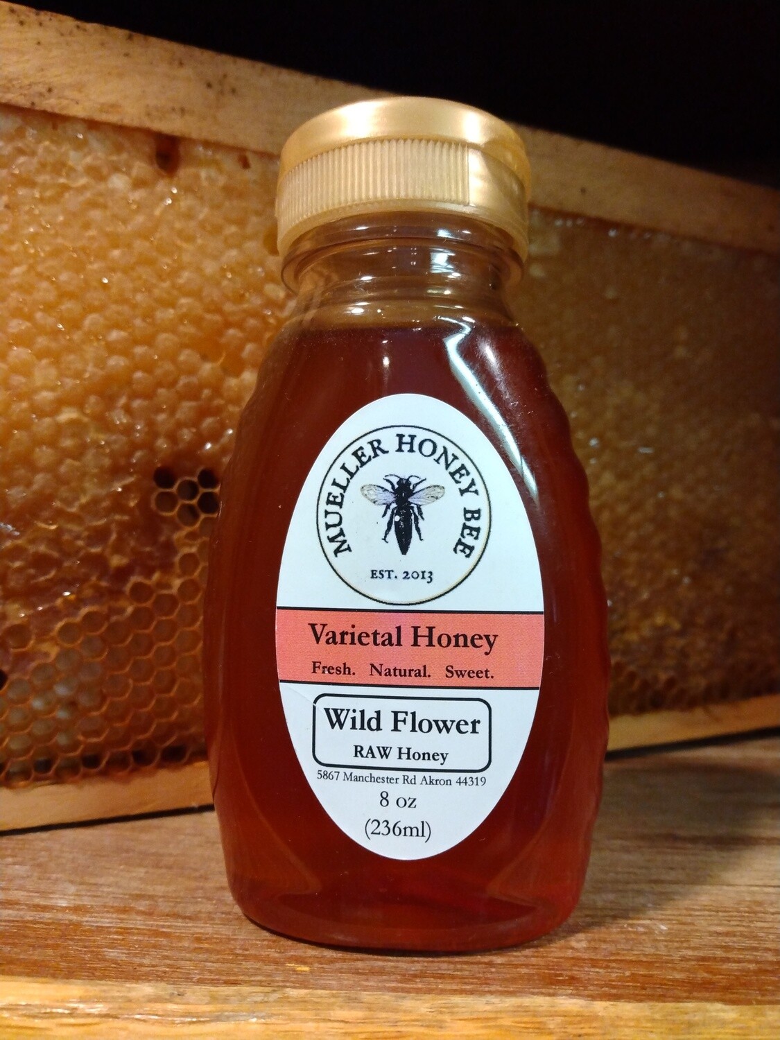 8 oz Raw Wild Flower Honey