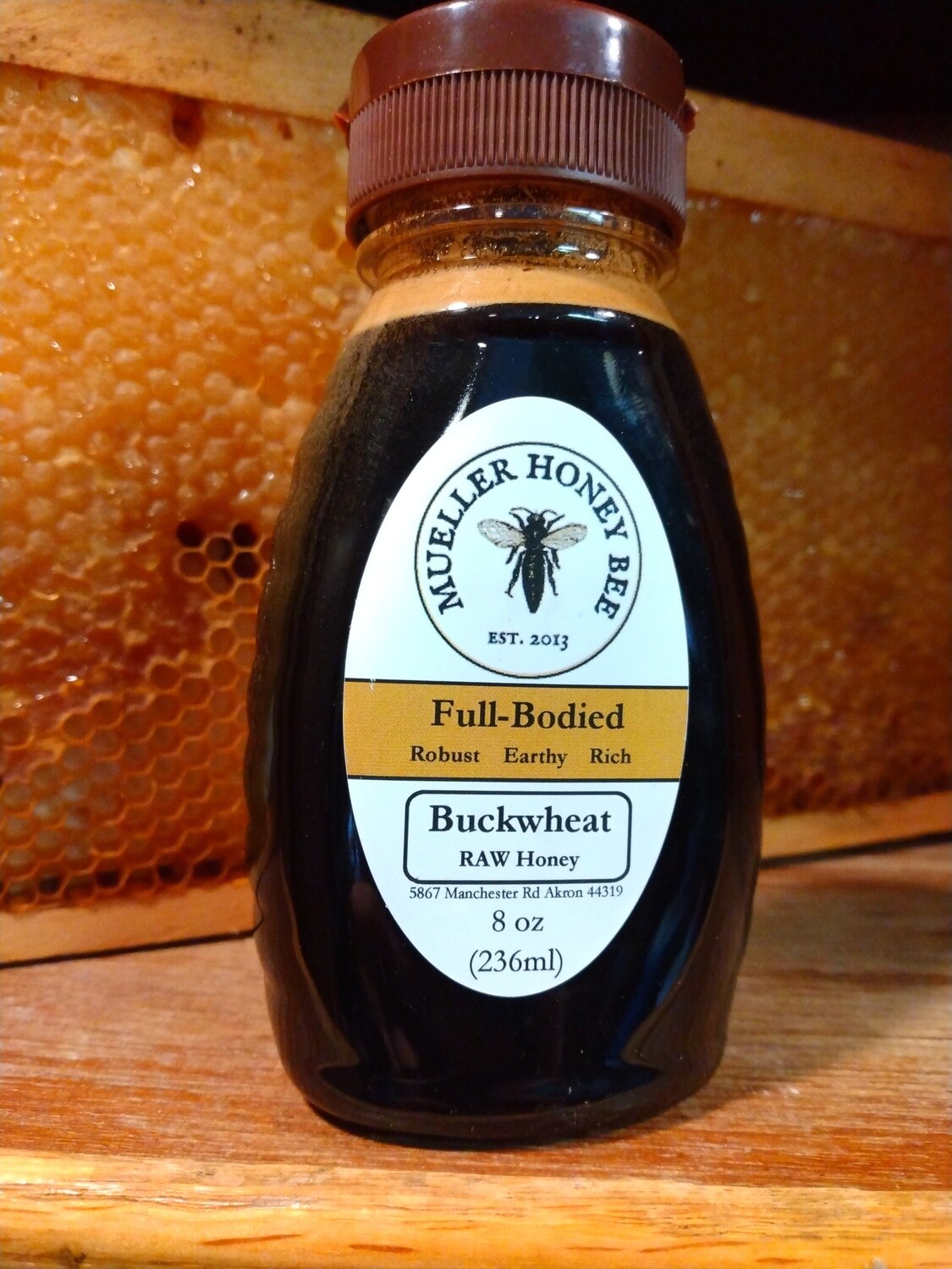 8 oz Raw Buckwheat Honey