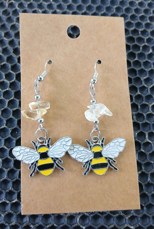 Bee Trinket Citrine Hook Earring