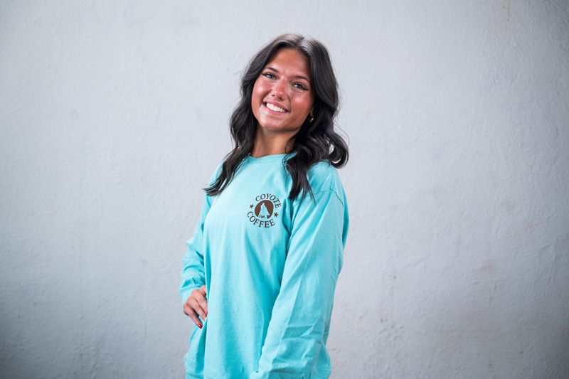 Coyote Autumn Brew Long Sleeve Tee - Cyan