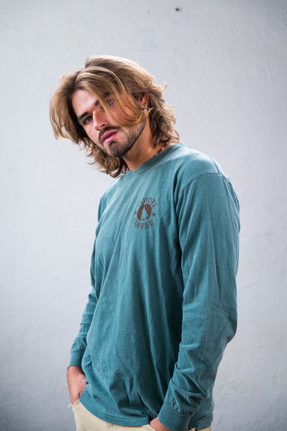 Coyote Autumn Brew Long Sleeve Tee - Dark Teal