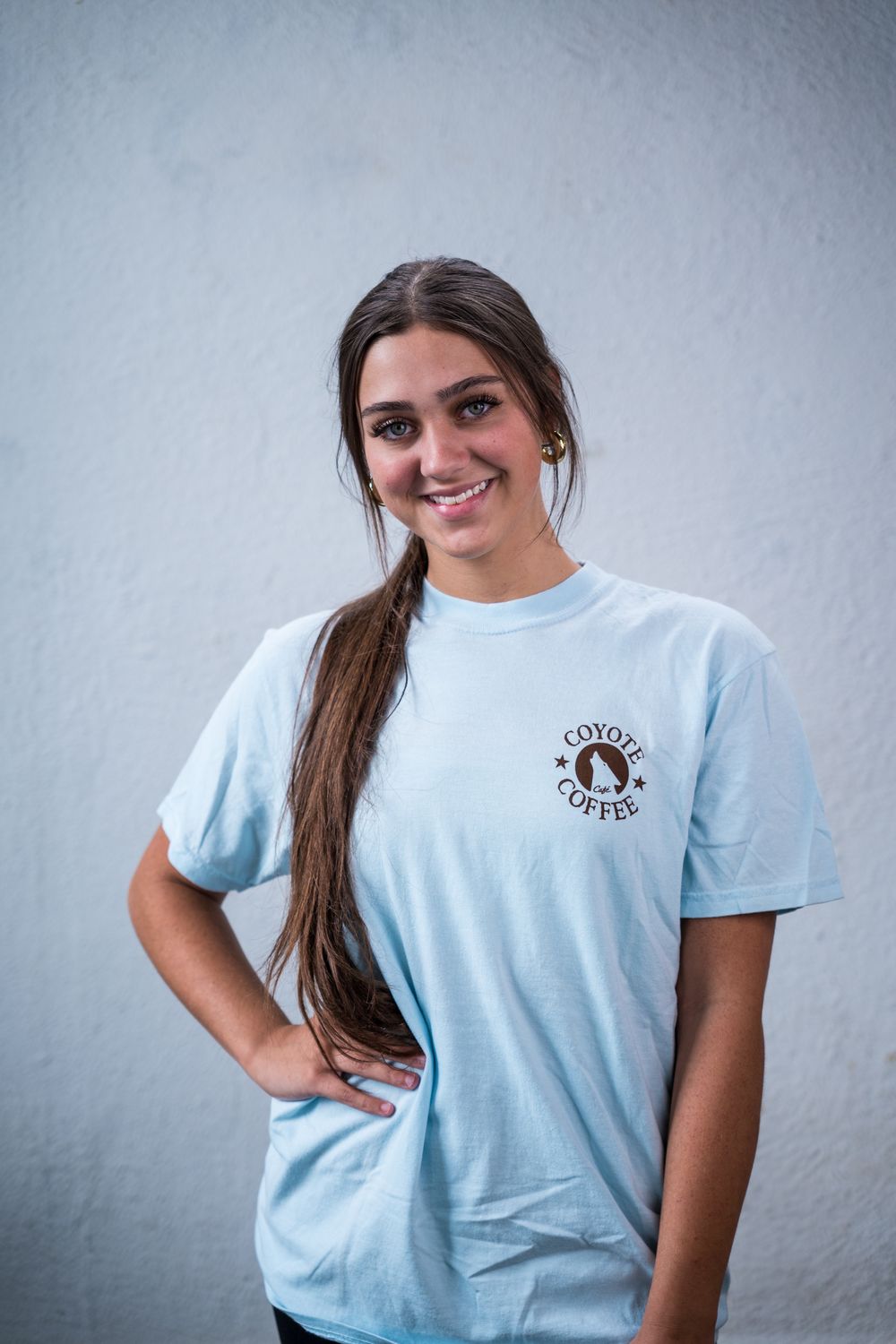 Coyote Autumn Brew Short Sleeve Tee - Sky Blue