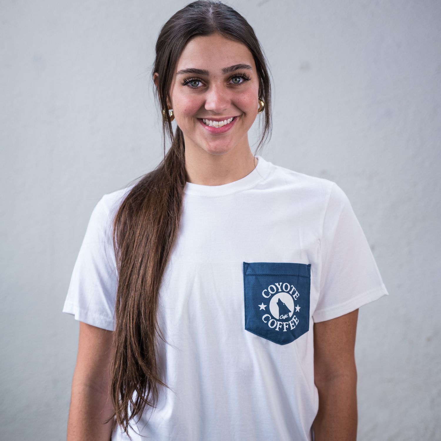 Coyote White Pocket Tee