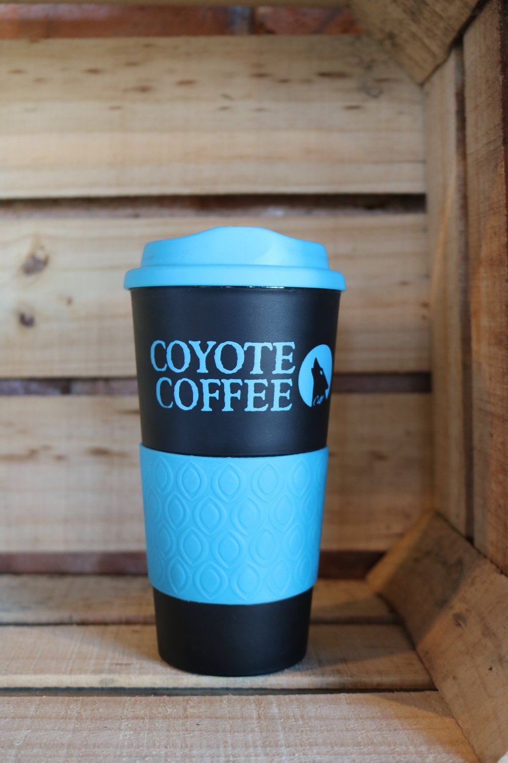 Coyote Coffee Blue and Black Travel Tumbler