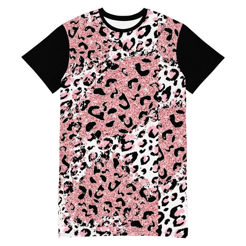 Pink Leopard T-shirt dress