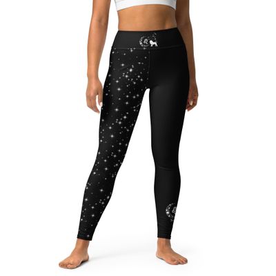 Leo Zodiac Yoga Leggings in Black