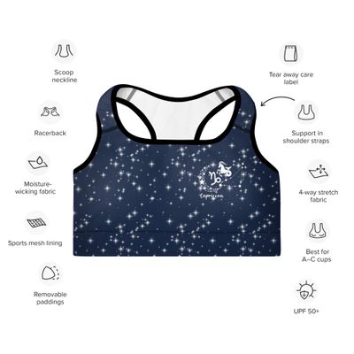 Capricorn Padded Sports Bra - Navy