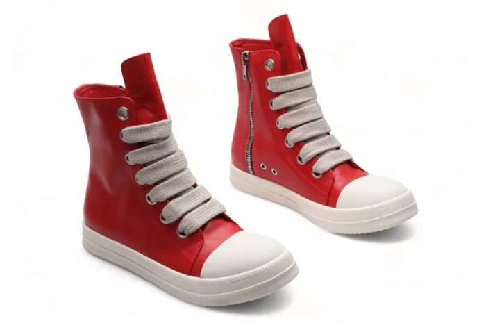 RO - RED JUMBO LACE HIGH TOPS