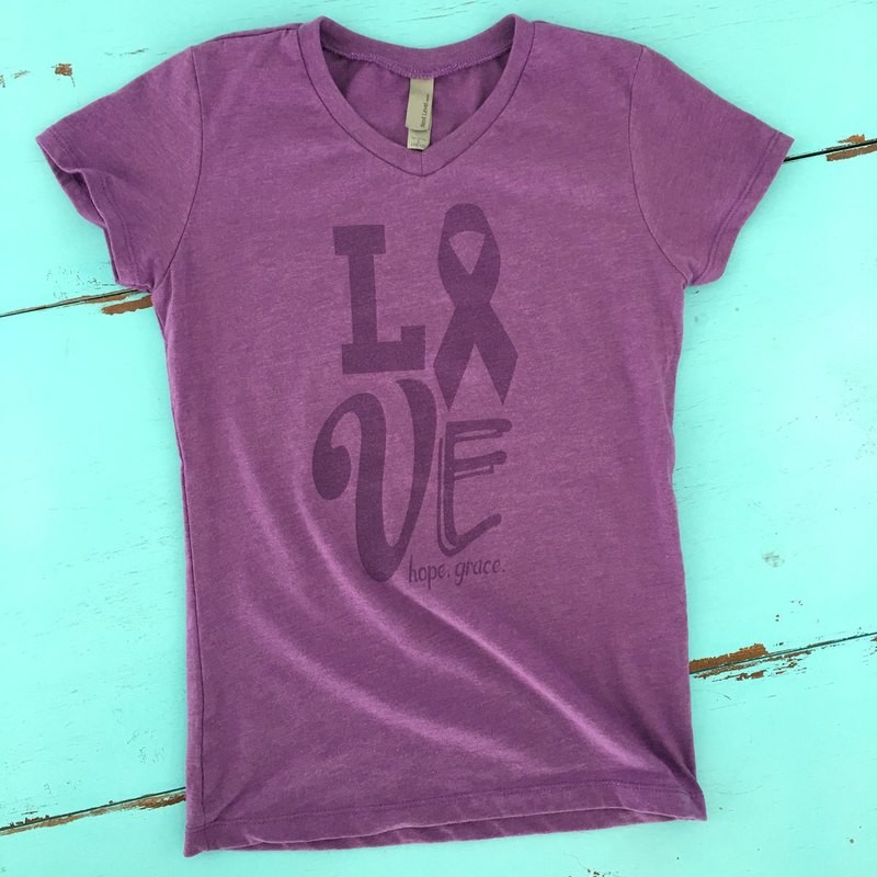 Youth Girls V-neck Love Hope Grace