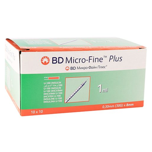 BD Micro-Fine + U100 1ml 30g x 8mm (10)