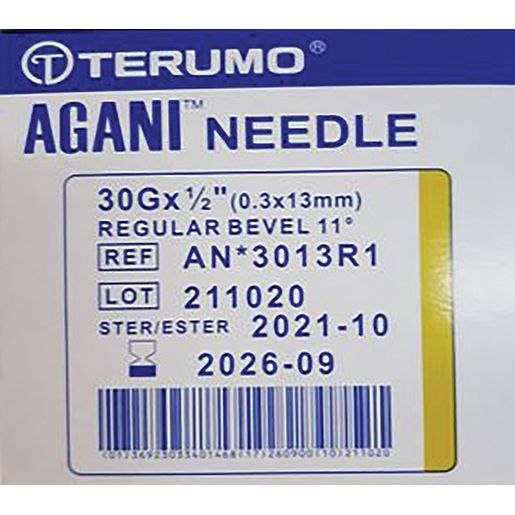 Needle Hypodermic 30g x 13mm Terumo (100)