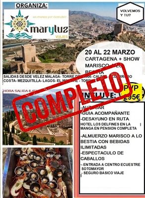 🔴 COMPLETO - Viaje a Cartagena (20-22 Marzo)