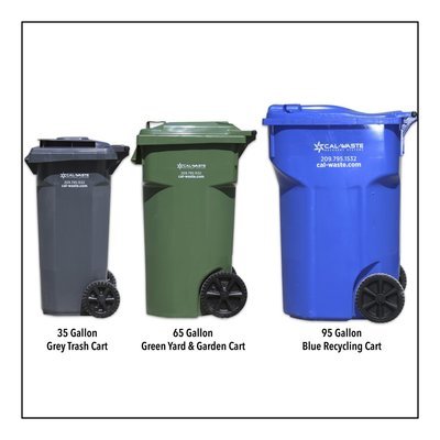 Cal-Waste CART Service - 35 Gallon Trash, Y&G, & Recycling