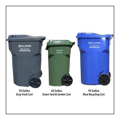 Cal-Waste CART Service - 95 Gallon Trash, Y&G, & Recycling - 3 MONTHS FREE