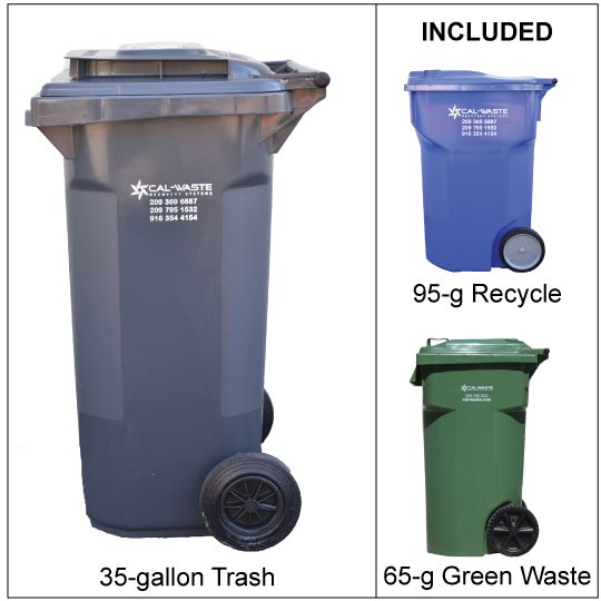 Sonora - CART Service - 35 Gallon Trash, Green Waste, & Recycling