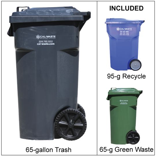 Sonora - CART Service - 65 Gallon Trash, Green Waste, & Recycling