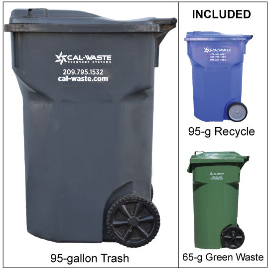 Sonora - CART Service - 95 Gallon Trash, Green Waste, & Recycling