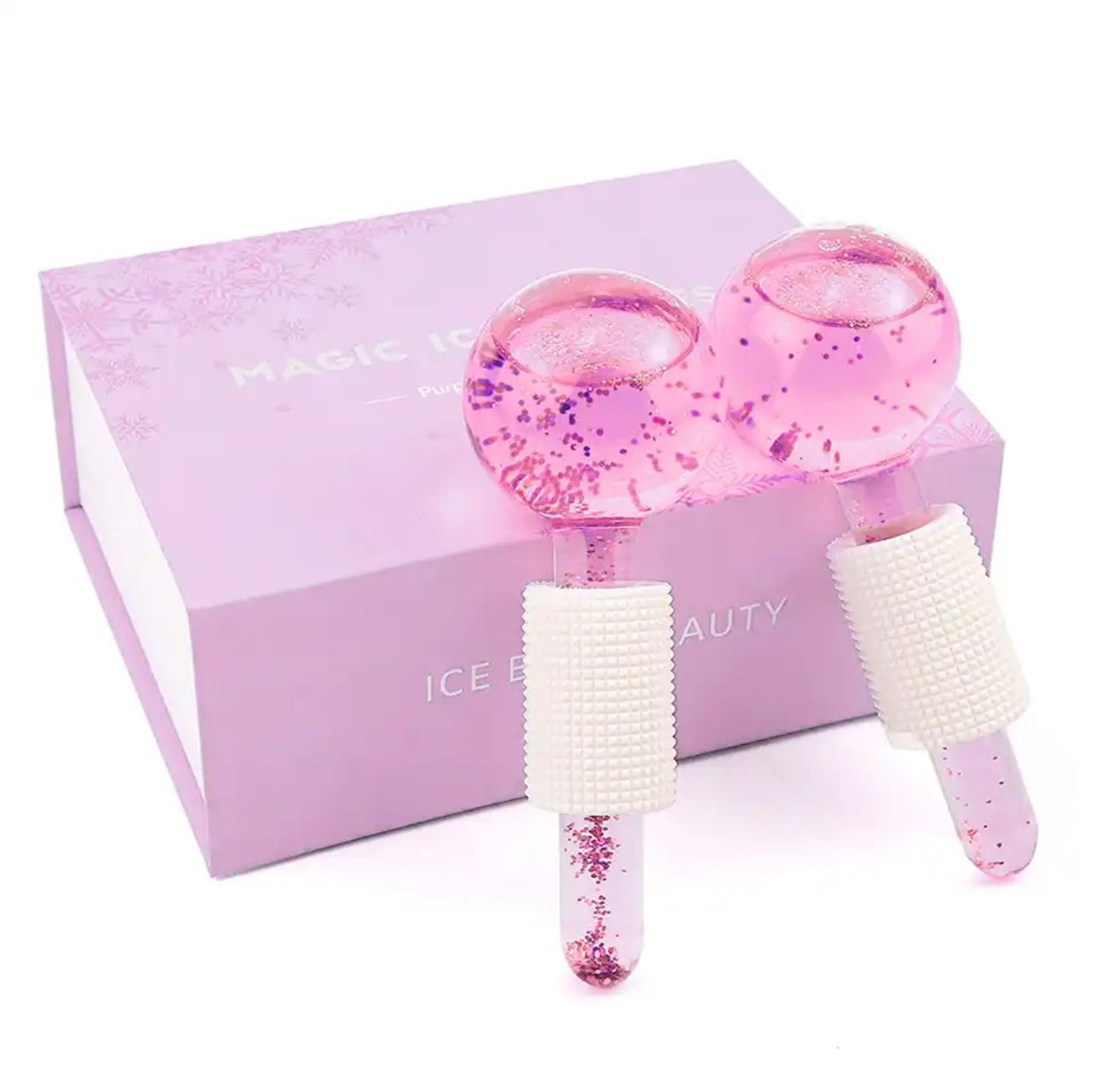 Lua Skincare Pink Glitter Magic Ice Facial Globes