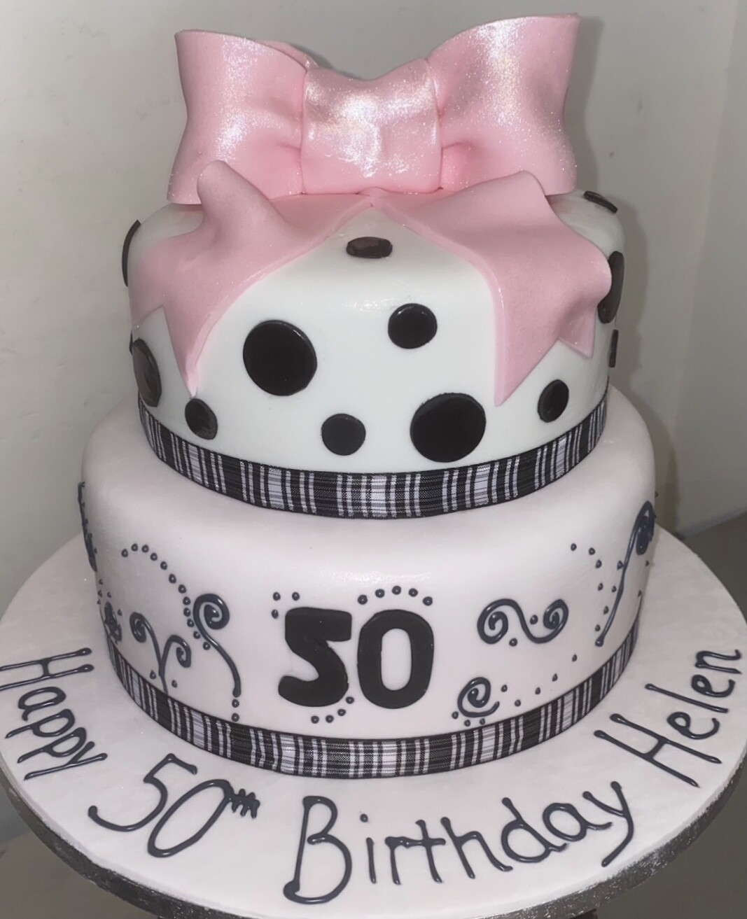Two Tier Cake with Icing Bow