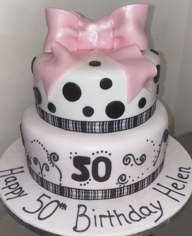 Two Tier Cake with Icing Bow