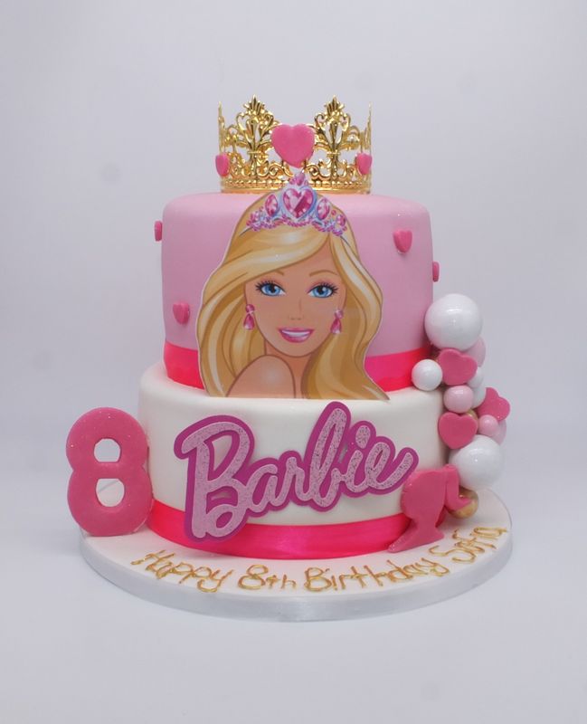 Barbie  Cake with Gold Crown