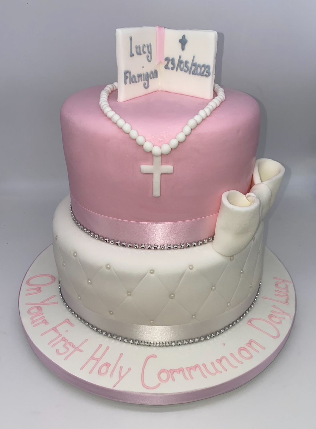 Two Tier Communion Cake