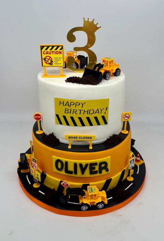 2 Tier Construction Cake